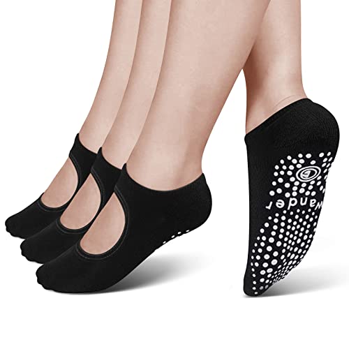 Yoga Socks Non Slip Skid Socks with Grips Pilates Ballet Barre Socks for Women Small-Medium