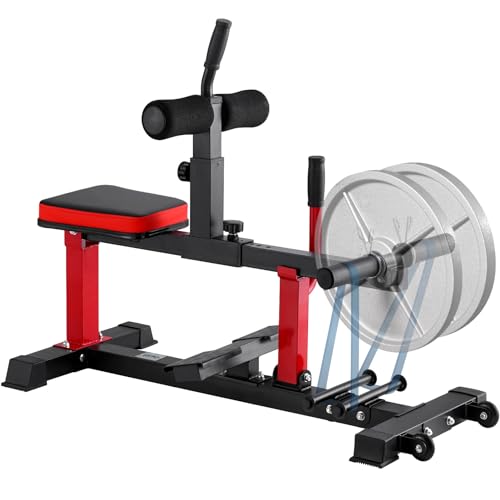 GMWD Calf Raise Machine, 550LBS Seated Calf Machine, Leg Strength Training Mahine with Transport Wheels and Band Pegs, Lower Body Specialty Machine (Calf Raise Machine Only)