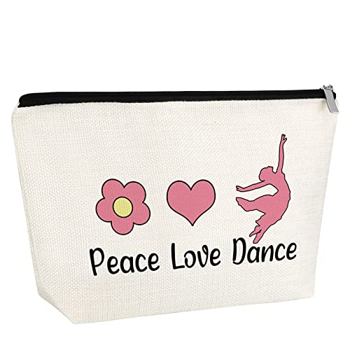 Dance Lovers Gift for Dancer Women Makeup Bag Dance Recitals Gift Thank You Gift for Dance Teacher Mom Coach Ballerina Dance Team Gifts Appreciation Christmas New Year Gift Ballet Travel Zipper Pouch