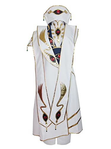 Titulow Lelouch vi Britannia 99th Emperor of The Holy Britannian Cosplay Costume (Female XL) White