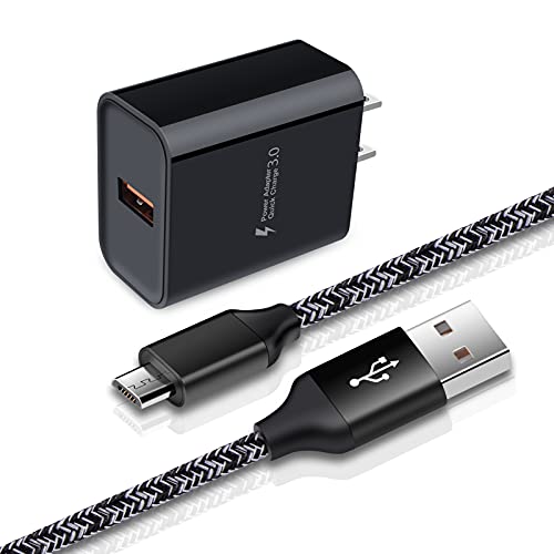 Adaptive Fast Charger Android Charger for Samsung Galaxy S7 Edge S6 S5 J3 J3V J7 J7V J5,Moto G5 G4 E6 E5 E4,LG Stylo 3 2 G4 K50 K40 K22 K20,Tablet,Android Phone,HTC, 3ft Fast Charging Micro USB Cable