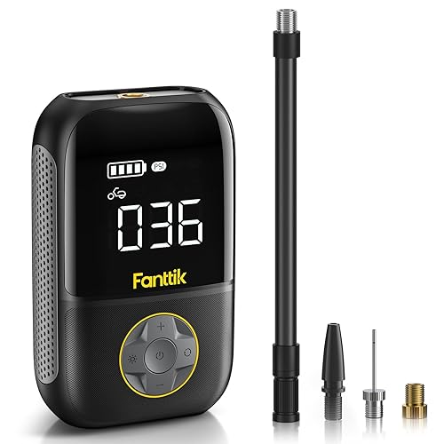 Fanttik X8 Portable Tire Inflator, Lightweight for Motorcycle tire, Cordless Air Compressor Pump, Rechargeable Battery, 150PSI with Digital Screen and LED for E-Bike, Bicycle, Car