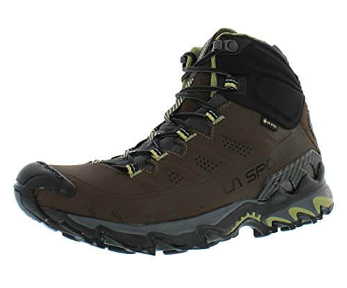 La Sportiva Mens Ultra Raptor II Mid Leather GTX Hiking Boots, Chocolate/Cedar, 12.5-13