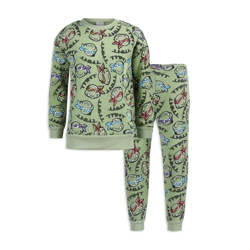Nickelodeon Teenage Mutant Ninja Turtles Boys 2 Piece Sweatshirt and Pant Sets for Toddlers and Big Kids – Green