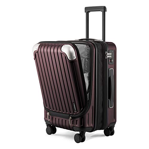 LEVEL8 Grace EXT Carry on Luggage 22x14x9 Airline Approved, 20” Expandable Hardside Suitcase, ABS+PC Harshell Spinner Luggage with TSA Lock, Spinner Wheels - Red, 20” Carry-On