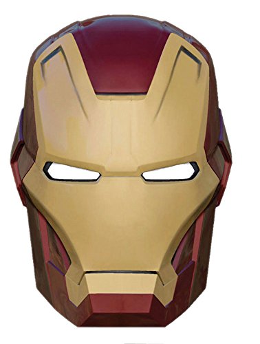 Disguise Marvel Iron Man 3 Mark 42 Vacuform Mask Costume Accessory, Gold/Red, One Size Adult