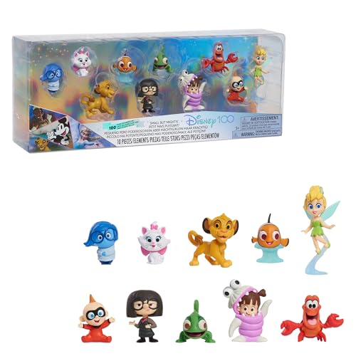 Disney100 Years of Small But Mighty, Limited Edition 10-piece Figure Set, Officially Licensed Kids Toys for Ages 3 Up by Just Play