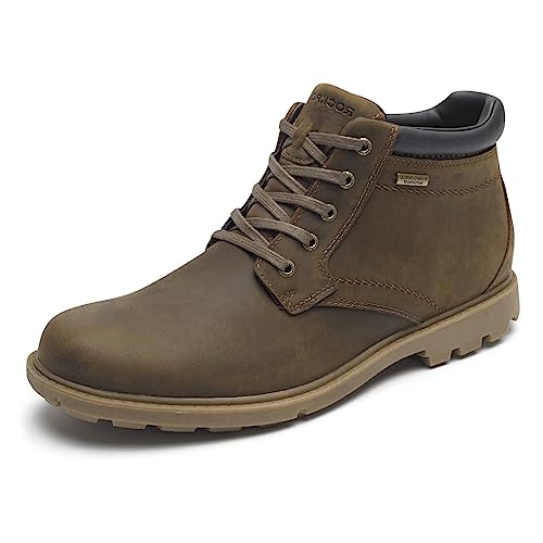 Rockport mens Rugged Bucks Waterproof chukka boots, Boston Tan, 11.5 US