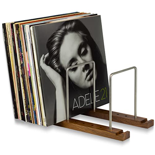 Optage Audio 75 LP Vinyl Record Storage Holder, Solid Walnut Wood Record Holder for albums, Built-in Now Playing, Use for Record Storage, Vinyl Record Holder Rack, Vinyl Storage & Vinyl Stand
