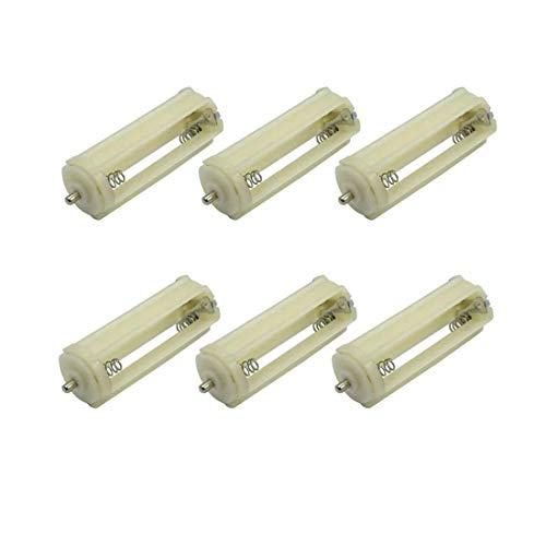 QMseller Cylindrical Battery Holder Battery Storage Case for 3 x 1.5V AAA Batteries Flashlight Torch White - (6 Pcs)
