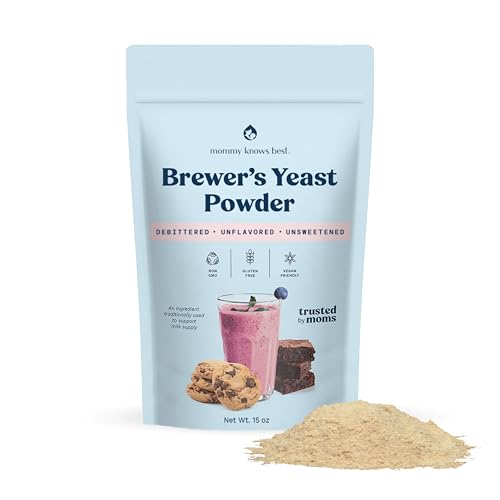 Mommy Knows Best Brewer's Yeast Powder for Breastfeeding Support, Gluten-Free, 15 oz