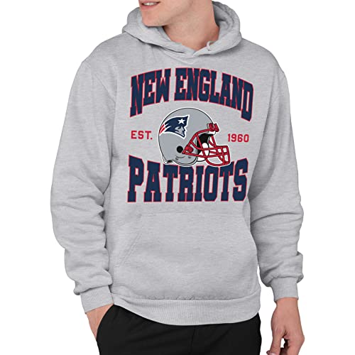 Junk Food Clothing x NFL - New England Patriots - Team Helmet - Unisex Adult Pullover Fleece Hoodie for Men and Women - Size Small