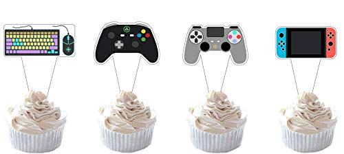 Party Hive 24pc Video Game Cupcake Toppers for Kids Gaming Birthday Party Event Decor