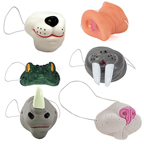 Funny Party Hats Animal Nose – Costume Animal Mask – 6 Pack of Assorted Masks – Dress Up