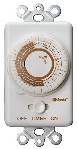 Woods 59745 59745WD 24-Hour Mechanical Converts A Wall Light Switch to Timer (White)