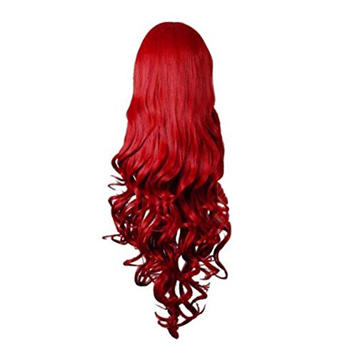 Rbenxia Curly Cosplay Wig Long Hair Heat Resistant Spiral Costume Wigs Anime Fashion Wavy Curly Cosplay Daily Party Red 32' 80cm