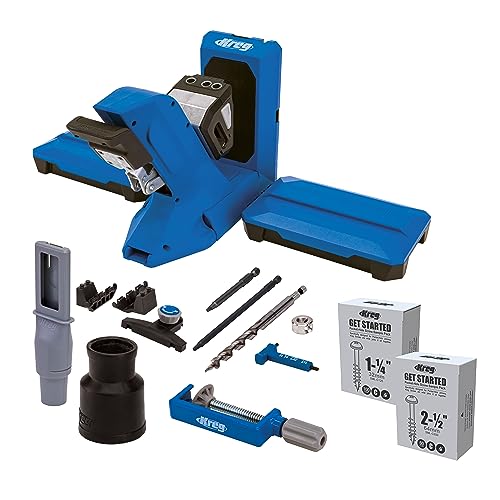 Kreg Tool KPHJ720PRO Pocket-Hole Jig 720PRO - Easy Clamping & Adjusting - Includes Durable Kreg Pocket-Hole Screws - For Materials 1/2' to 1 1/2' Thick