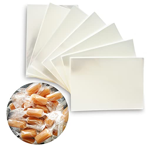 Clear Candy Wrappers for Caramels (600 Pcs SMALL 2.5 x 3.5 inches) - Natural Clear Cellophane Candy Wrappers - Caramel Wrappers - Candy Wrapping Paper - Chocolate Wrappers - Lollipop Wrappers