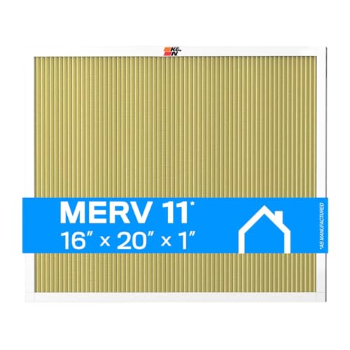 K&N 16x20x1 HVAC Furnace Air Filter, Lasts a Lifetime, Washable, Merv 11, the Last HVAC Filter You Will Ever Buy, Breathe Safely at Home or in the Office, HVC-11620