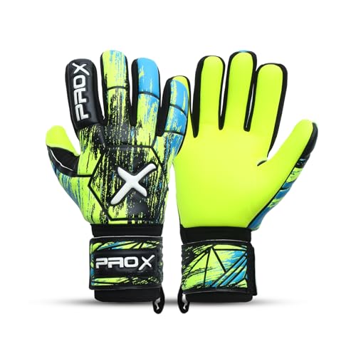 Soccer Goalie Gloves for Youth, Kids Goalie Gloves Soccer with Super Strong Grip, Match & Training Soccer Goalkeeper Gloves for Kids & Adults (Fluorescent Yellow, Size 5 suitable for 9-12 years)