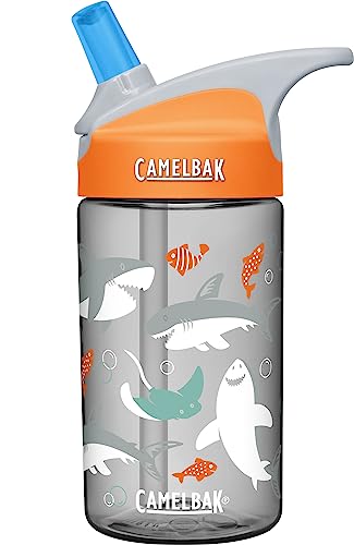 CamelBak eddy Kids Water Bottle - CamelBak Kids Big Bite Valve - Spill Proof - Water Bottle For Kids - BPA-Free Water Bottle - 12oz, Sharks