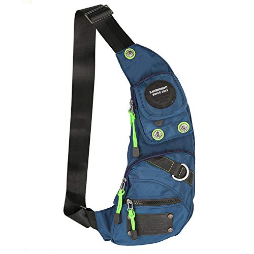 Kawei Knight Nylon Sling Bag Messenger Backpack (Blue)