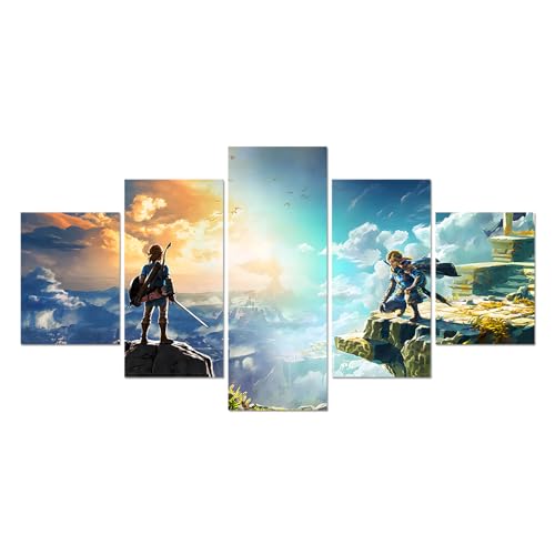 Anime Poster Breath of The Wild and Tears of the Kingdom Poster Video Game HD Print Canvas Painting Wall Art for Living Room Decor Boy Gift (Unframed)