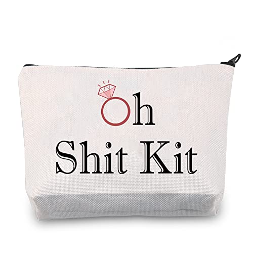 LEVLO Funny Bachelorette Kit Bags Bridal Shower Gift Oh Shit Kit Makeup Bag Wedding Party Cosmetic Bag Bridesmaid Makeup Pouch (Oh Shit Kit)