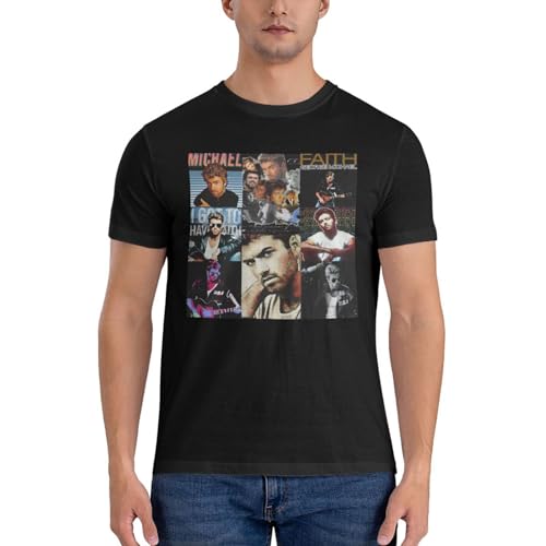 George Rock Singer Michael Men T Shirts Short Sleeve Soft Casual Summer Cotton for Cycling Small