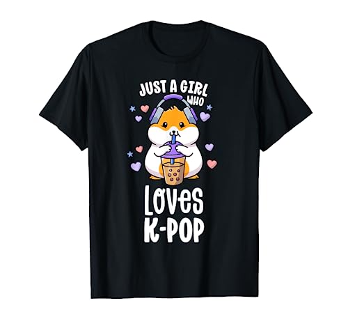 K Pop Gifts For Teens Girl Kawaii KPop Hamster Bubble Tea T-Shirt