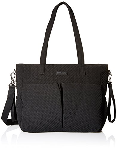 Vera Bradley Women's Microfiber Ultimate Baby Diaper Bag, Classic Black, One Size