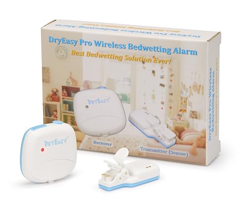 DryEasy Pro Wireless Bedwetting Alarm (2024 Release) with New Improved Sensor, 6 Selectable Sounds, Volume Control, Strong Vibration and Compact Design for Overcoming Bedwetting