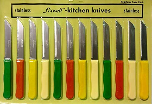 Dream Enterprise 12 PCs Fixwell Multi Color Stainless Steel Knife Multi Purpose