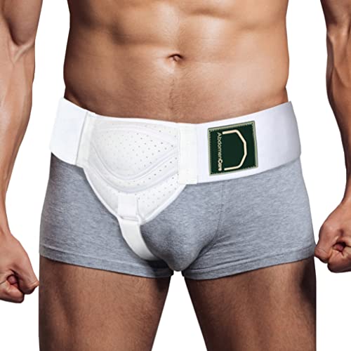 Abdomencare Inguinal Hernia Support Belt for Men & Women with 2 Compression Pads - Hernia Belt for Men Inguinal - for Left or Right Side Inguinal Hernias I Hernia Belts for Men Truss Support S/M