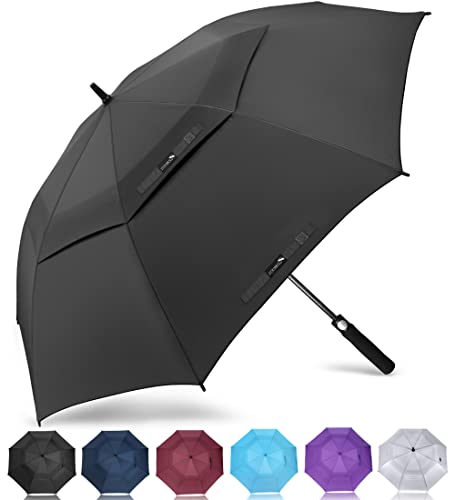 ZOMAKE Golf Umbrella 54/62/68 Inch, Large Windproof Umbrellas Automatic Open Oversize Rain Umbrella with Double Canopy for Men Women - Vented Stick Umbrellas
