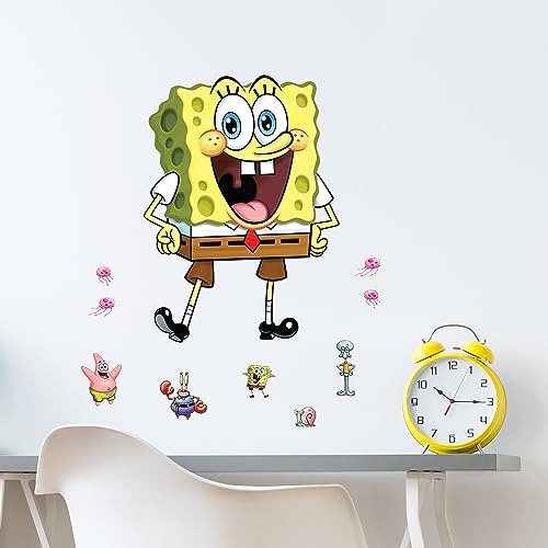 Wall Palz Spongebob Squarepants Wall Decal - 20' Spongebob Stickers with 3D Augmented Reality Interaction - Spongebob Bedroom Decor