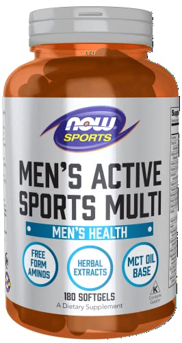 NOW Sports Nutrition, Men's Extreme Sports Multi with Free-Form Amino Acids, ZMA, Tribulus, MCT Oil, and Herbal Extracts, 180 Softgels