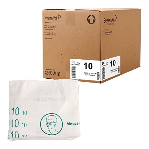 Sealed Air Instapak Quick RT, 10 Bag for 8'x8'x8' Box, Easy to Use, The Ultimate Protection for Fragile shipments, Foam Packaging Bags (Pack of 36)