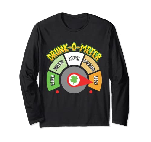 Irish Drunk Meter Funny St. Patrick's Day Drinking Contest Long Sleeve T-Shirt