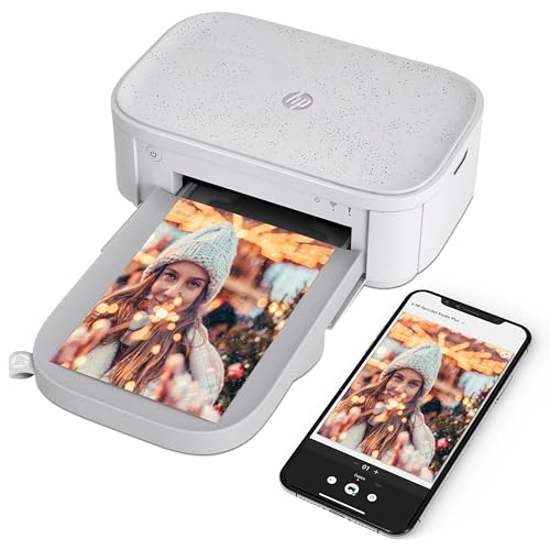 HP Sprocket Studio Plus WiFi Printer – Wirelessly Prints 4x6” Photos from Your iOS & Android Device, White