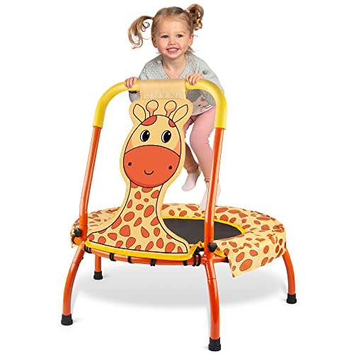 Yeeeasy Toddler Trampoline Baby Trampoline - Mini Trampoline for Kids 1 Year Plus Nursery Trampoline with Handle, Christmas Baby Gifts for Boys and Girls, Indoor and Outdoor, Giraffe