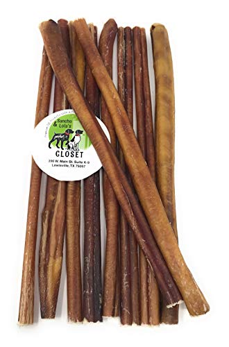 Sancho & Lola's Closet 12-inch Standard Bully Sticks for Dogs Made in USA- 20oz (10-11) Grain-Free All-Natural Dog Beef Pizzle Chews