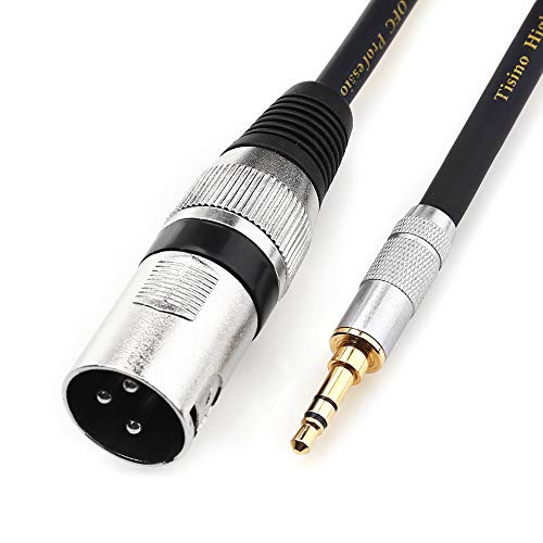 tisino 3.5mm to XLR Cable Unbalanced Mini Jack 1/8 inch to XLR Male Adapter Microphone Cord - 10ft/3m