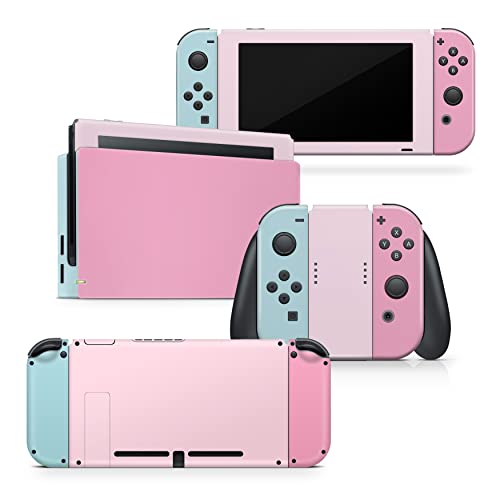 TACKY DESIGN Pastel Pink Classic Skin Compatible with Nintendo Switch Skins Decal, Switch Stickers Vinyl 3m Colorwave, Color Blocking Full Cover