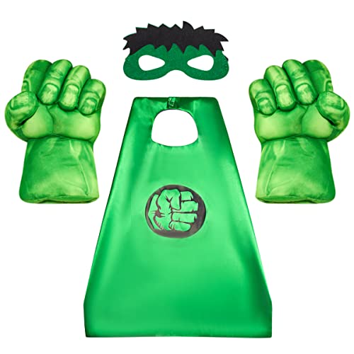 Incredible Smash Boxing Gloves Plush Gloves and Hero Cape and mask, Role-Play, Party, Christmas, Birthday Gifts