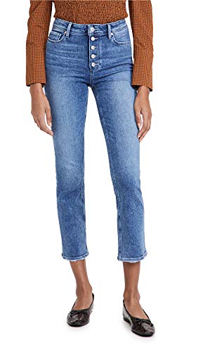 PAIGE Women's Cindy Vintage HIGH Rise Exposed BUTTONFLY Straight Leg Jean, SKYSONG, 27