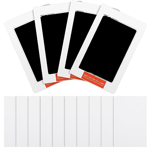 Outus Clean Touch Ink Pad Newborn Baby Handprint and Footprint Pet Paw Print Kit Inkless Infant Hand and Foot Stamp (Black, 4.9 × 3.14 Inch)