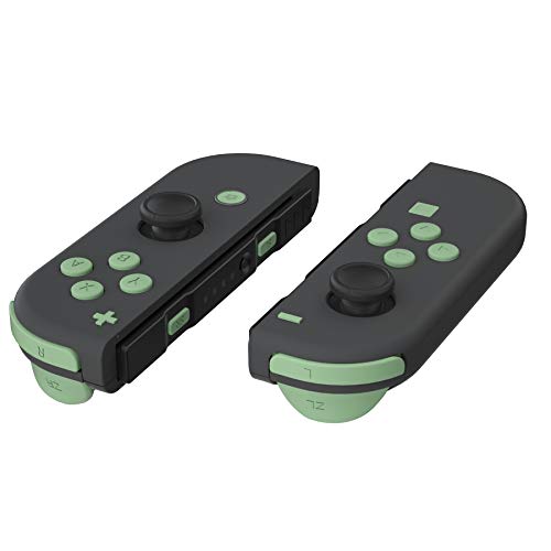 eXtremeRate DIY Full Set Buttons for Nintendo Switch & Switch OLED, Custom Replacement Buttons for JoyCon, ABXY Direction Keys SR SL L R ZR ZL + - Home Capture Trigger Buttons Springs - Matcha Green