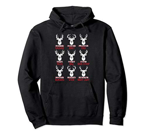 Deer Hunting Gift Hunter of All Santa's Reindeer Pullover Hoodie