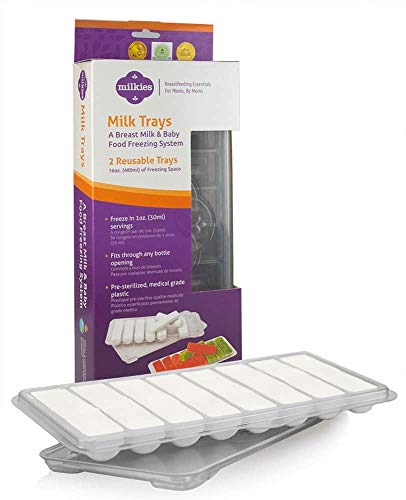 Milkies Fairhaven Health Milk Tray with Lid, Breastmilk Freezer Organization, 1 Ounce Sticks, Set of 2, Reusable, BPA and Silicone Free Containers, Freeze Your Baby Food